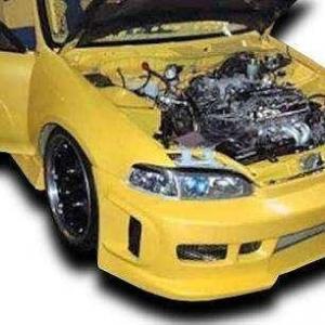 thumbnail image 2 of Sasaonsale Polyurethane Front Bumper Lip Spoiler – For 92-95 Honda Civic 2dr/3dr DX EX – SPN2 Style, Unpainted Black 2 of 4