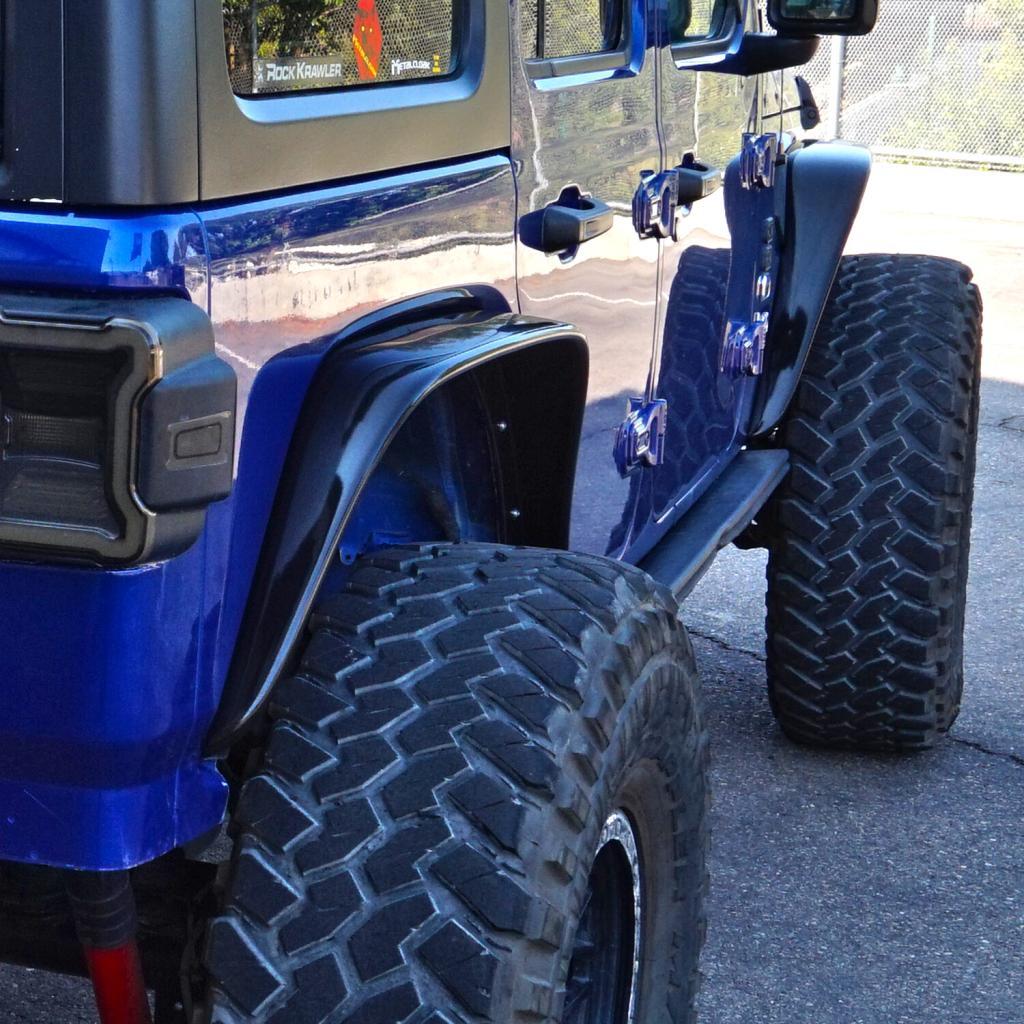 WOLFX Front Fender Flares For 2018-2025 Jeep Wrangler JL & Gladiator JT – Powder Coated Steel, Black, Pair - View #3